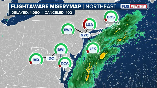 Flight delays stack up at Northeast hubs as nor'easter disrupts air travel