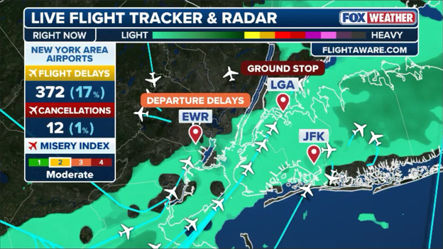 Ground stop at LGA extended again through 11 a.m. ET