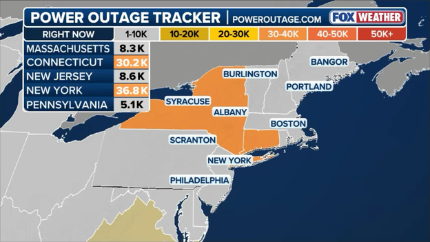 Power outages climb as winds knock down trees and utility lines