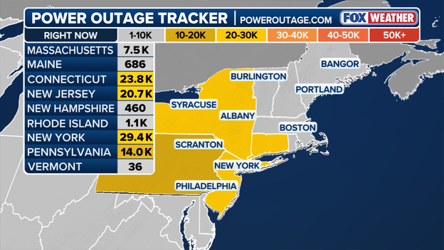 Power outages continue to rise with even more nor'easter impacts on the way