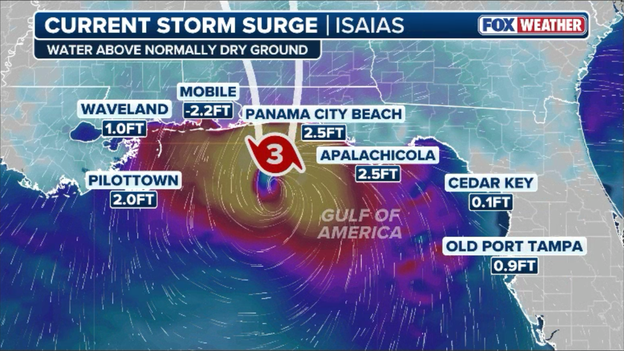 Life-threatening surge pushes inland as Mobile Bay waters retreat