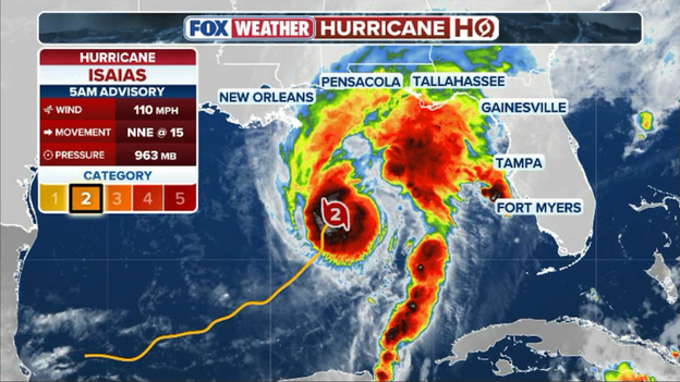 5 a.m. ET advisory: Isaias still strengthening