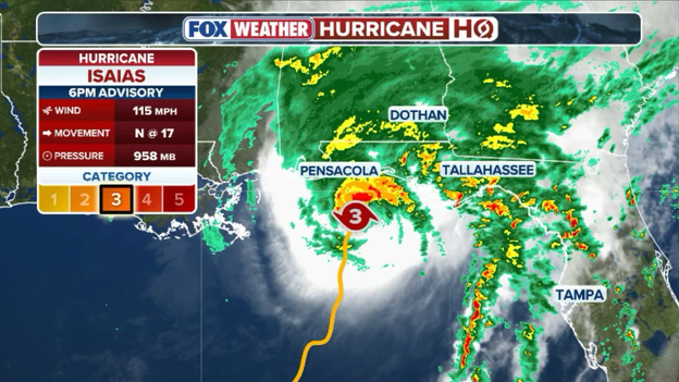 Near-hurricane gusts lash coast as Isaias nears landfall