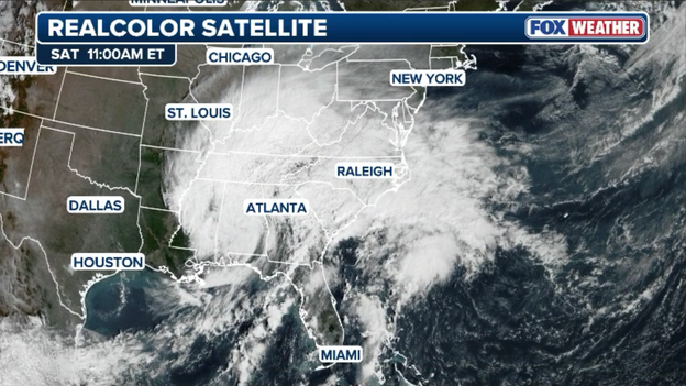 Isaias' cloud deck spans 1,500 miles across the Eastern Seaboard