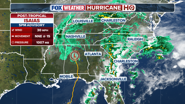 Isaias moves through Southeast as flash flooding threat continues