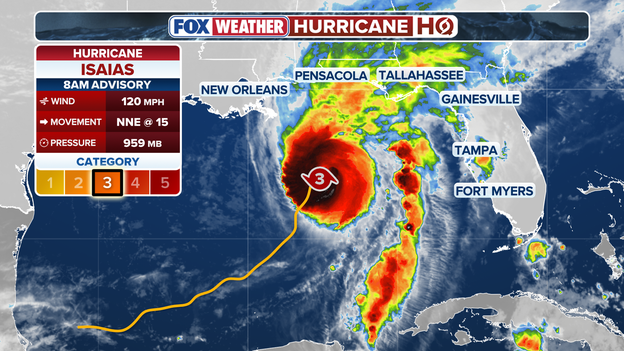 Isaias intensifies to Category 3 major hurricane