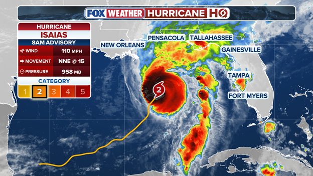 8 a.m. ET advisory: Isaias on the cusp of major hurricane strength