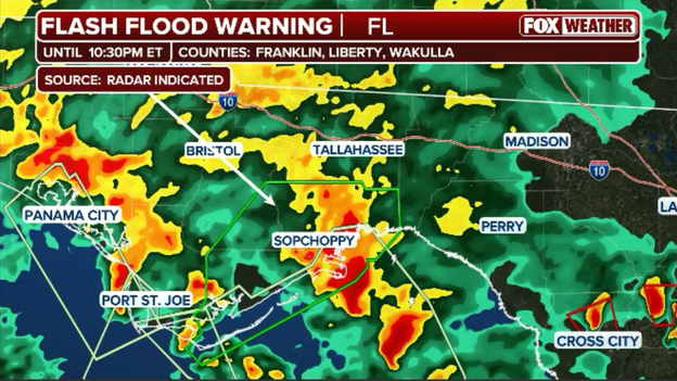Flash flood threat rising as torrential rain hits Tallahassee
