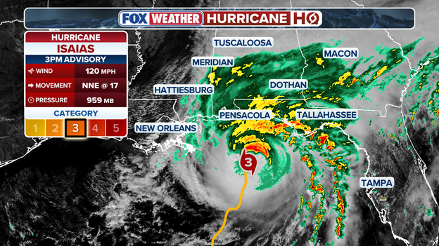 Tropical storm conditions now spreading onshore