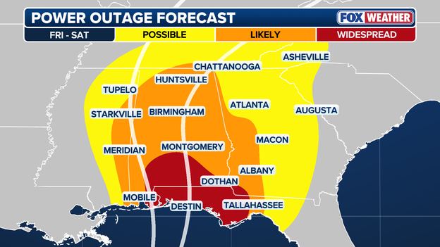Widespread power outages expected to stretch far inland