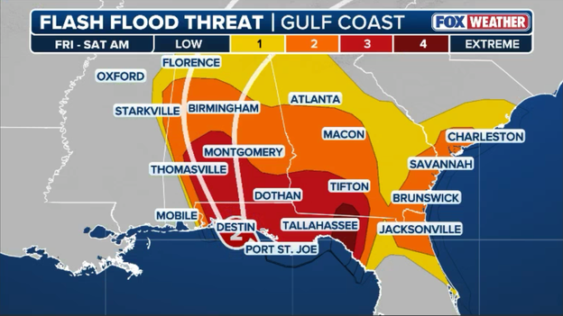 Rare Level 4 flash flood threat issued for parts of Florida, Georgia as Isaias moves inland