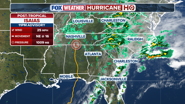 Flash flooding threat continues as post-tropical Isaias moves toward Tennessee