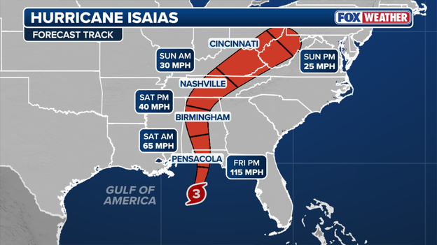 Updated track indicates storm may hold Category 3 intensity to shore