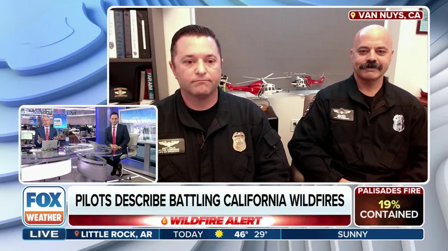 Los Angeles Fire Department air, ground crews work together to put out California wildfires