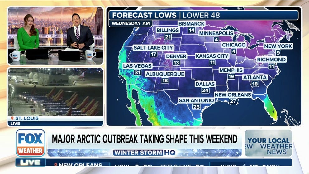 Despite a cold start to the day, most of the U.S. will experience seasonably mild temperatures on Thursday. However, dangerous changes are on the way as a polar vortex tightens its grip on the nation as sends temperatures tumbling below freezing starting this weekend.