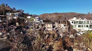 Watch: Houses destroyed in aerial video of Palisades Fire aftermath