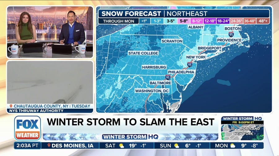 Chances increasing for significant snow to impact I-95 corridor