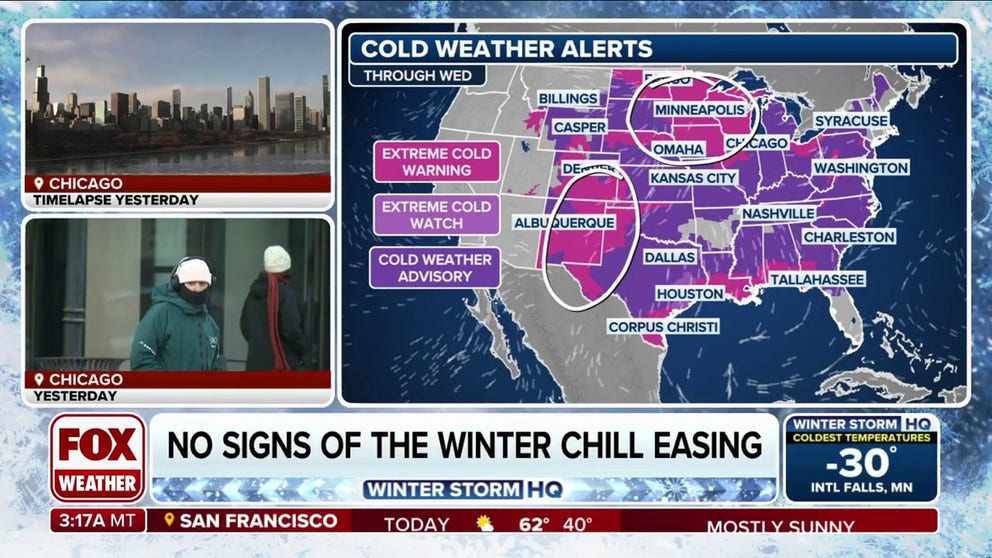 The FOX Forecast Center is tracking an arctic blast of life-threatening cold weather thanks to the polar vortex. America will feel the coldest temperatures this season as the polar vortex pushes bone-chilling cold air south into the Lower 48.