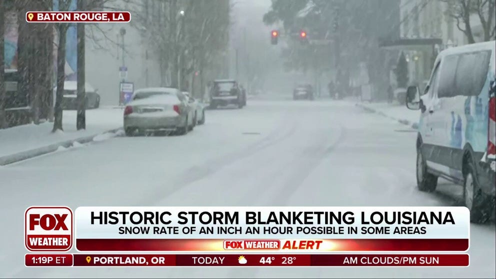 Mayor-President of Baton Rouge Sid Edwards is imploring residents to stay home during the historic snowstorm underway across the Gulf Coast on Tuesday. The snow continues to fall across Louisiana at rates of one inch per hour with no stopping soon. Edwards said it could be more than 2 days before some roads are back open. 