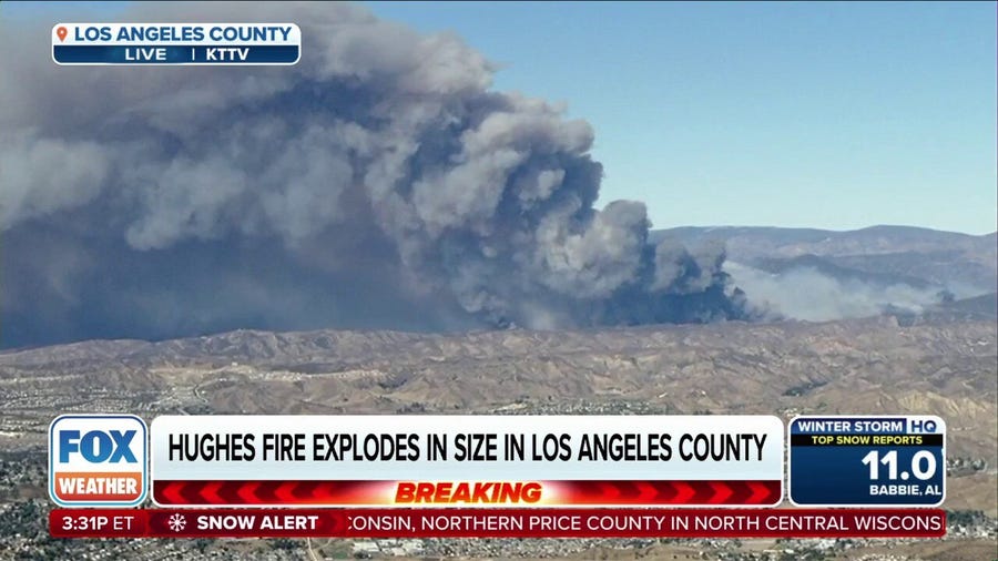 Hughes Fire in Southern California explodes to nearly 3,500 acres