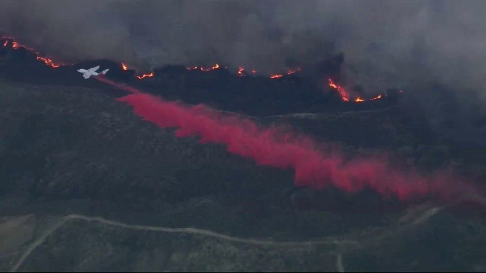 The Hughes Fire exploded to life Wednesday near Castaic Lake in northern Los Angeles County. More than 9,000 acres were consumed but no structures were damaged during the initial hours. 