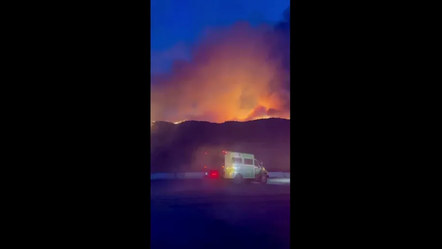 Watch: Fire crews rush to scene of Hughes Fire in California