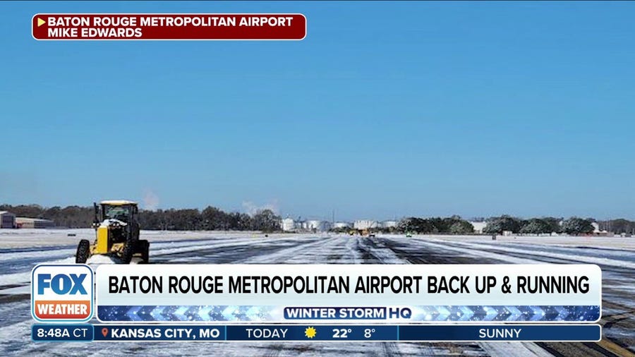 Baton Rouge airport back open after historic snowstorm this week