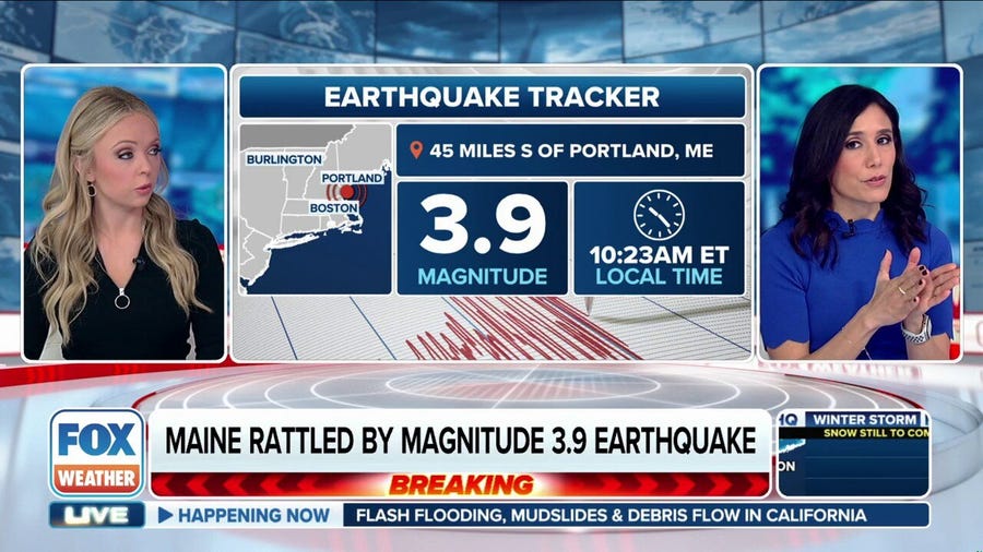 Magnitude 3.9 earthquake rocks Maine; shaking felt in Boston