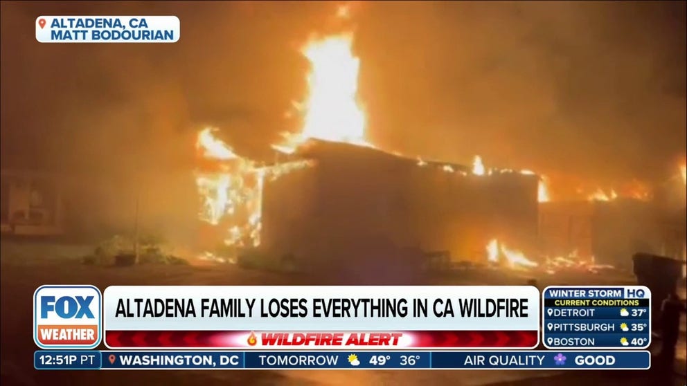 Matt Bodourian and his family lost their home three weeks ago when the wildfires in California were at their peak. He joined FOX Weather to talk about their resilience in the weeks since the fire burned their home to the ground. 