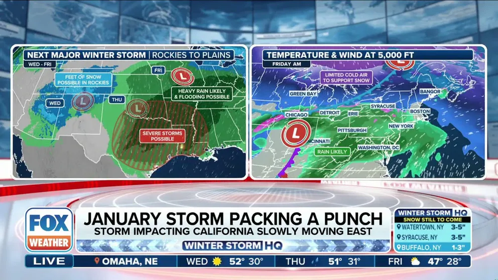 Forecasters are keeping their eyes on what’s expected to be our next significant storm system that could slam millions with heavy snow, severe weather and flooding rain. FOX Weather Meteorologists Stephen Morgan and Marissa Torres have the latest.