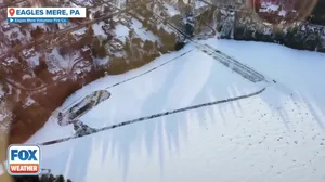 Aerial footage of Eagles Mere Toboggan Slide in Pennsylvania