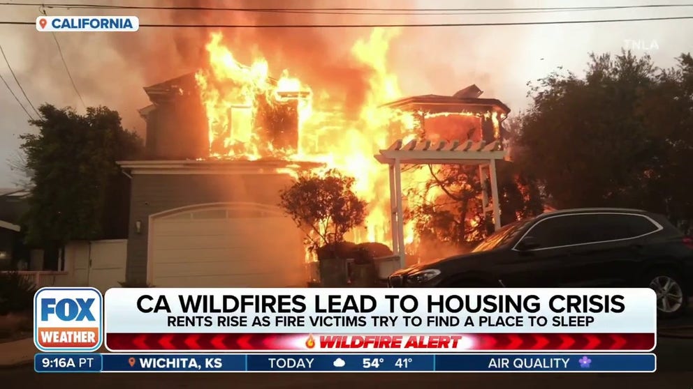 Southern California's recent wildfires have exacerbated the housing crisis, causing rental prices and home values to skyrocket. This surge is making it extremely difficult for families displaced by the fires to find stable housing as they try to rebuild their lives. FOX Weather is joined by Laura Adams, senior analyst at AceableAgent.com.