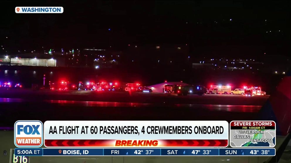 An American Airlines flight from Wichita, Kansas, collided with a military Black Hawk helicopter while on approach to Ronald Reagan Washington National Airport outside of Washington, DC, on Wednesday night.