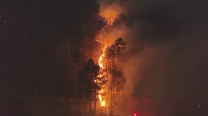 Drone video shows western North Carolina wildfire as area continues to recover from Helene