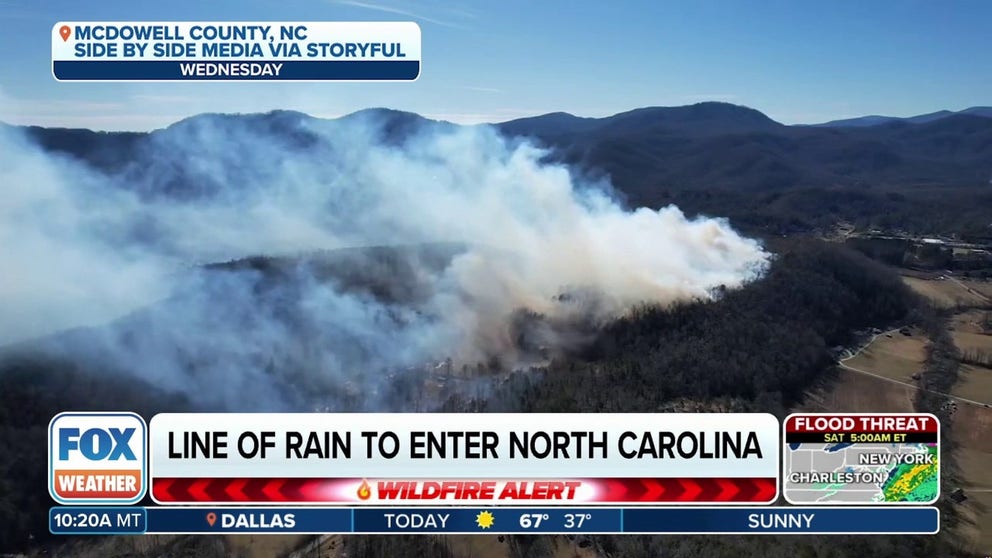 Firefighters battled several wildfires in western North Carolina in areas that were devastated by Hurricane Helene.