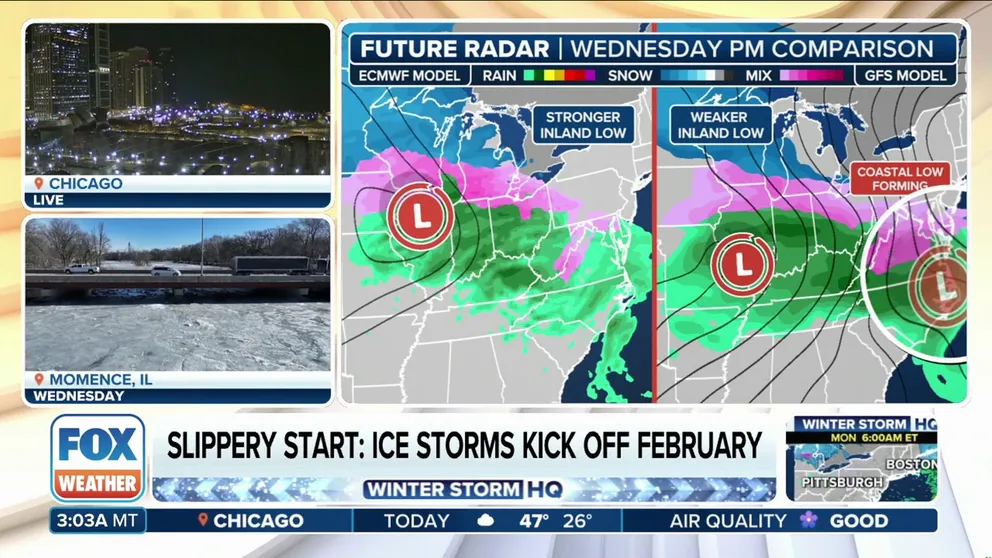 Millions of people from the Midwest to the Northeast will be on alert this week for potentially dangerous impacts from a developing winter storm, including an ice threat that could wreak havoc on travel. FOX Weather Meteorologists Britta Merwin and Craig Herrera have the latest forecast.