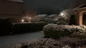 Snow spotted early Saturday outside of Seattle, WA, part of a multi-day Atmospheric River event