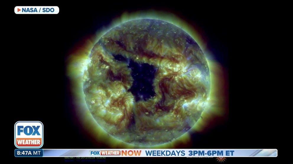 FEB 3. INTERVIEW: NOAA Space Weather Prediction Center Service Coordinator Shawn Dahl joins FOX Weather to explain what coronal holes on the Sun can mean for space weather impacts on Earth. These areas of less dense solar material are more open, allowing solar wind to stream out at higher speeds. 