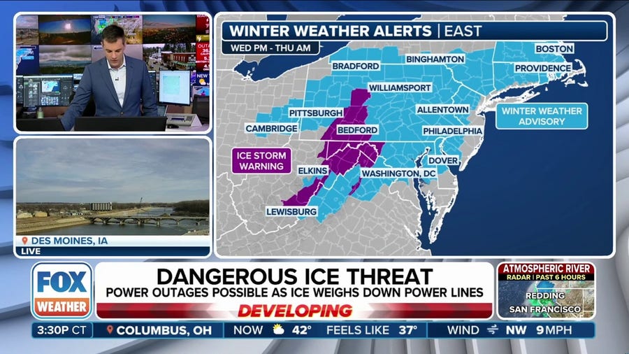 Winter weather alerts expanded ahead of dangerous ice storm