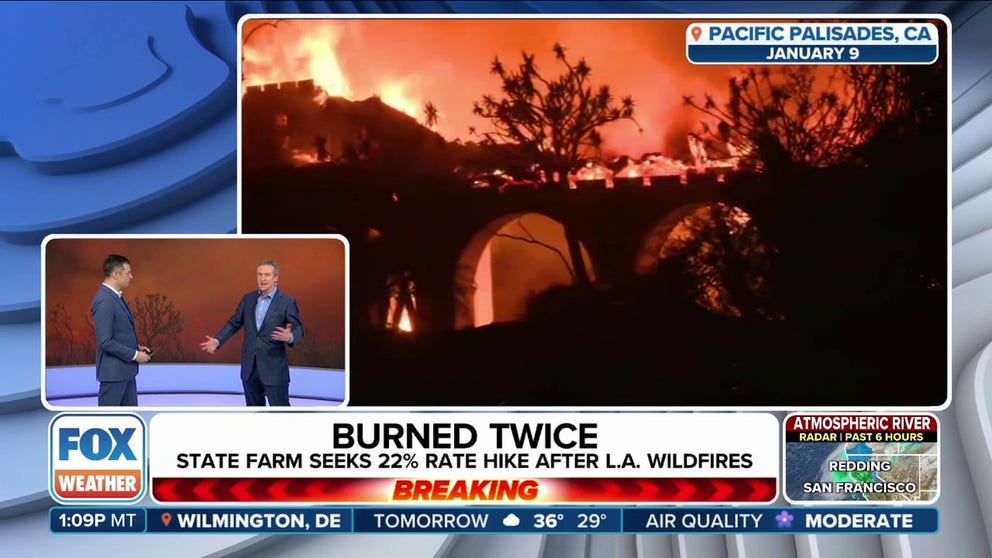 State Farm General, California’s largest insurance provider, is seeking a rate hike after the catastrophic firestorm that impacted Los Angeles County in January. (Video from February 2025)