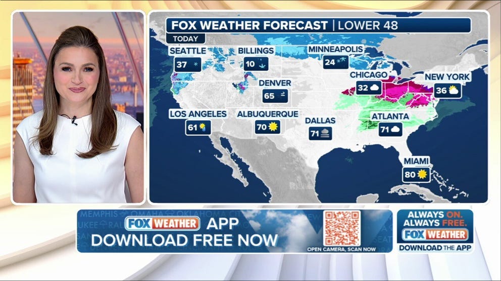 Foxの天気は、2025年2月5日水曜日のアメリカの天気の天気に関する予測とニュースタイトルを回すことに惹かれました。最近、Fox Weather Britta Merwin Meteorologistから入手してください。