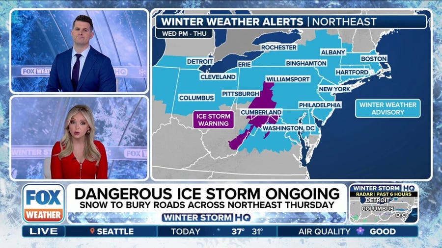 Nearly two dozen states from Midwest to Northeast on alert for dangerous ice storm