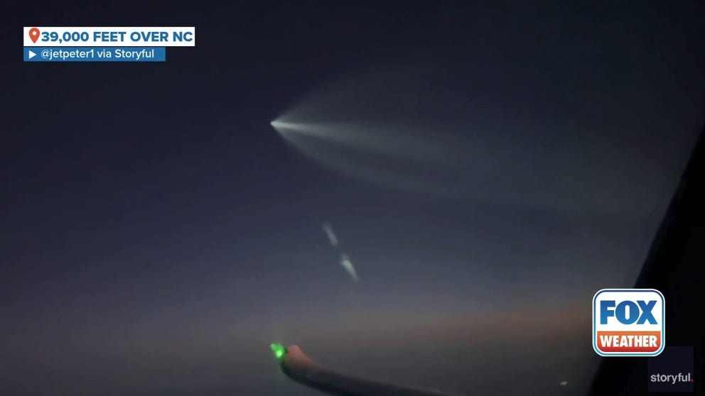 FILE VIDEO: An airplane pilot captured incredible footage of SpaceX’s Falcon 9 rocket launch from the cockpit of a business jet on the evening of Tuesday, February 4.