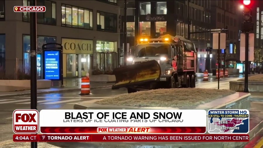 Chicago area sees slick roads as crippling ice storm sweeps across Midwest