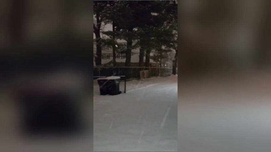 Watch: Snow falls in Worcester, Massachusetts