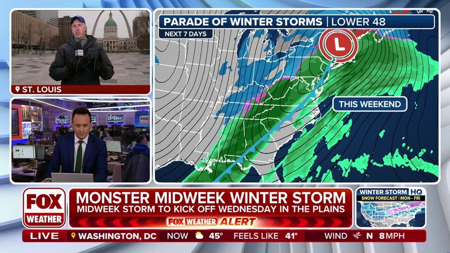 Parade of winter storms hitting Plains, Northeast this week 