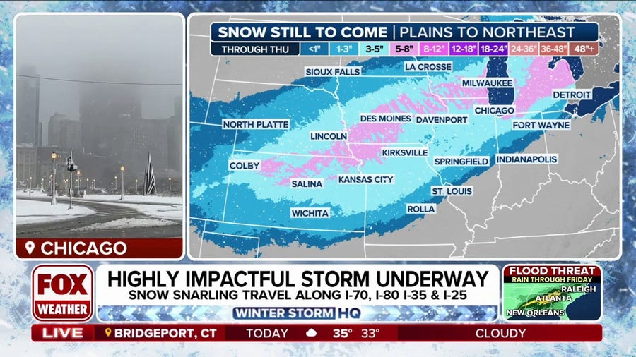 Monster midweek winter storm slamming Plains, Midwest with snow
