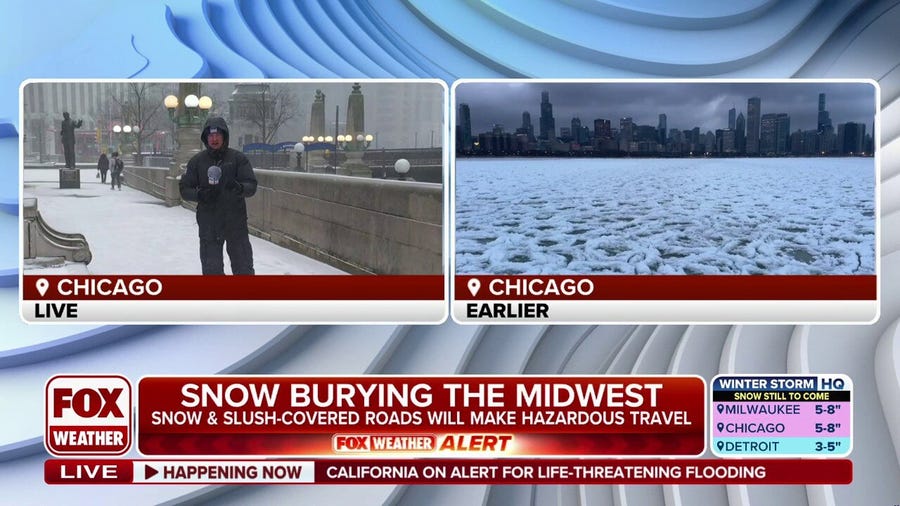 Heavy snow spreads over Chicago as winter storm buries Midwest