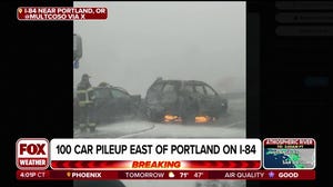 100-car pileup reported east of Portland, Oregon on Interstate 84 