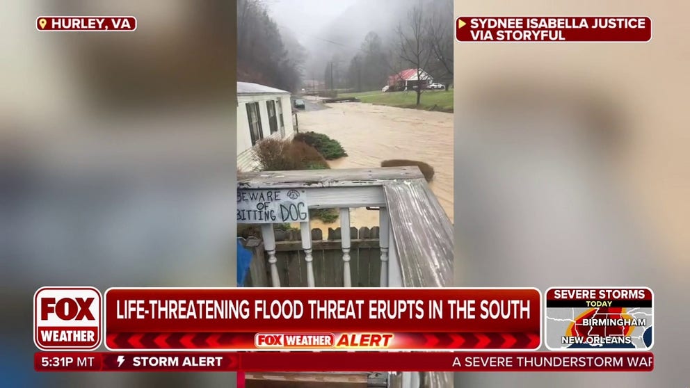 Heavy rainfall triggered a Flash Flood Emergency for communities around Hurley, Virginia, on Saturday.